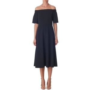 NWT Tibi Off Shoulder Black Midi Dress